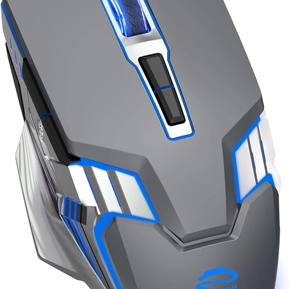 Bluetooth Mouse, Wireless Gaming Mouse with 800mAh Rechargeable Battery, 3 Modes